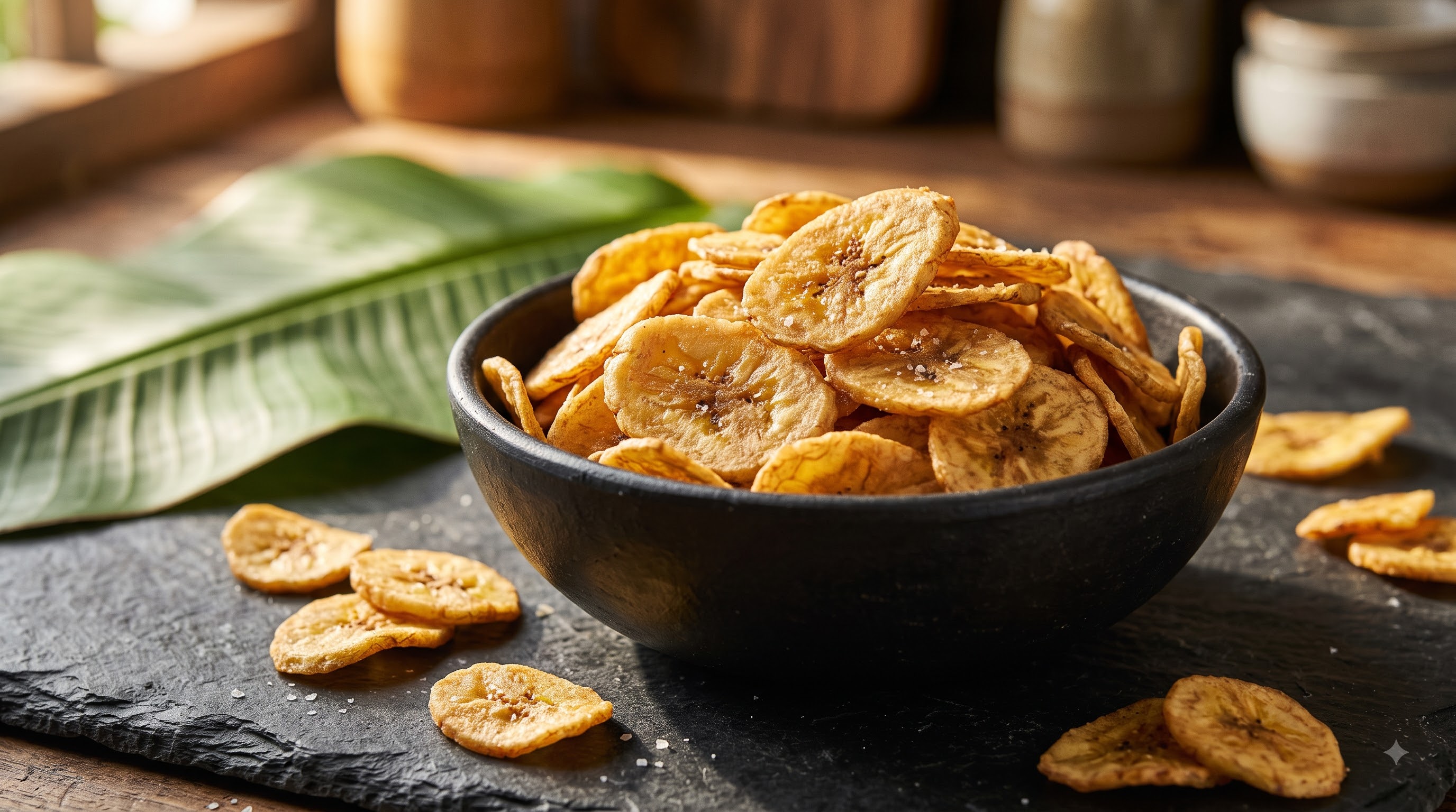 Banana chips close-up